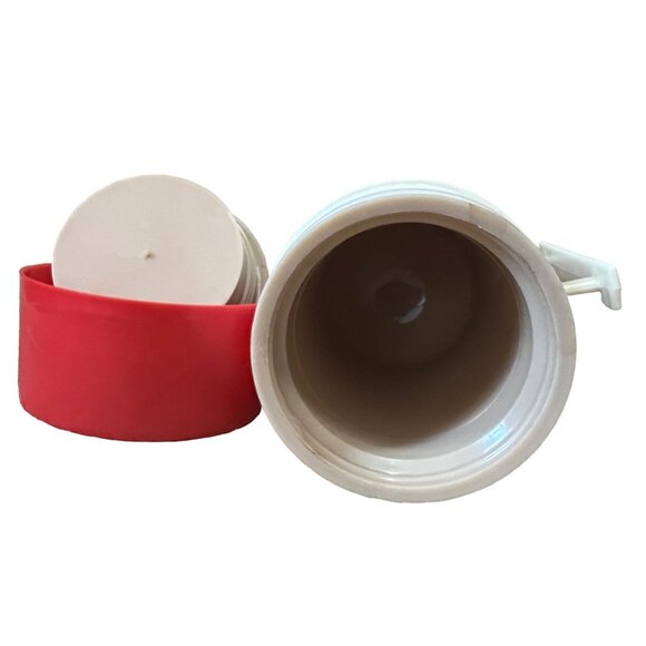 Vintage Aladdin Hy-Lo Thermos Bottle 1 Pint Complete Set Red & Cream Complete - Picture 2 of 9